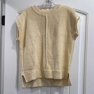 Source Unknown Cream Knit Sleeveless Sweater